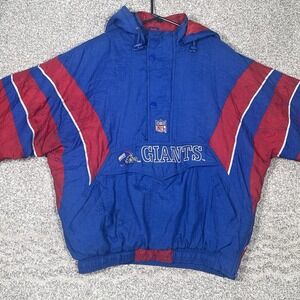 New York Giants Starter ProLine Jacket Mens XL Authentic 1/4 Zip Pullover Puffer